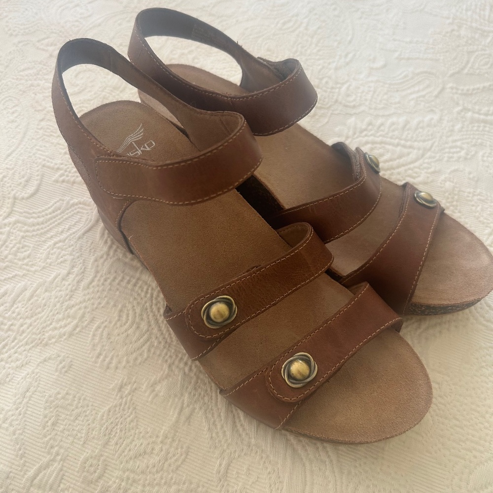 Dansko brown wedge sandals